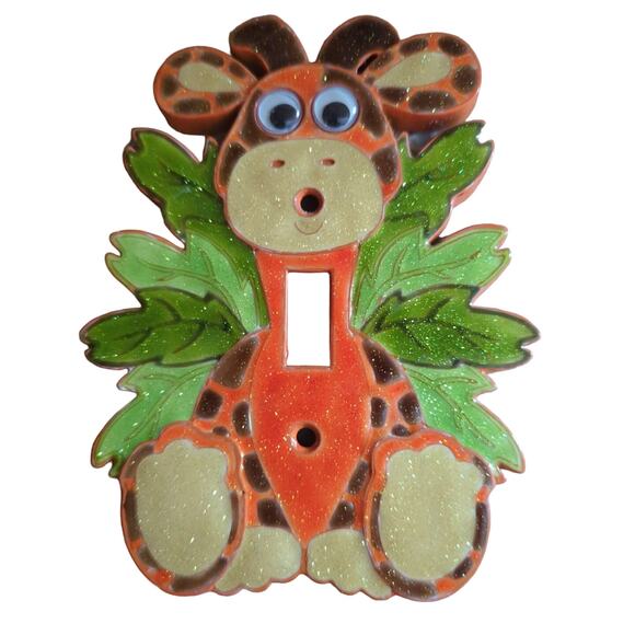 Claire's 1990's Giraffe Jungle Light Switch Plate Cover Nursery Kids Room VTG - Picture 1 of 3